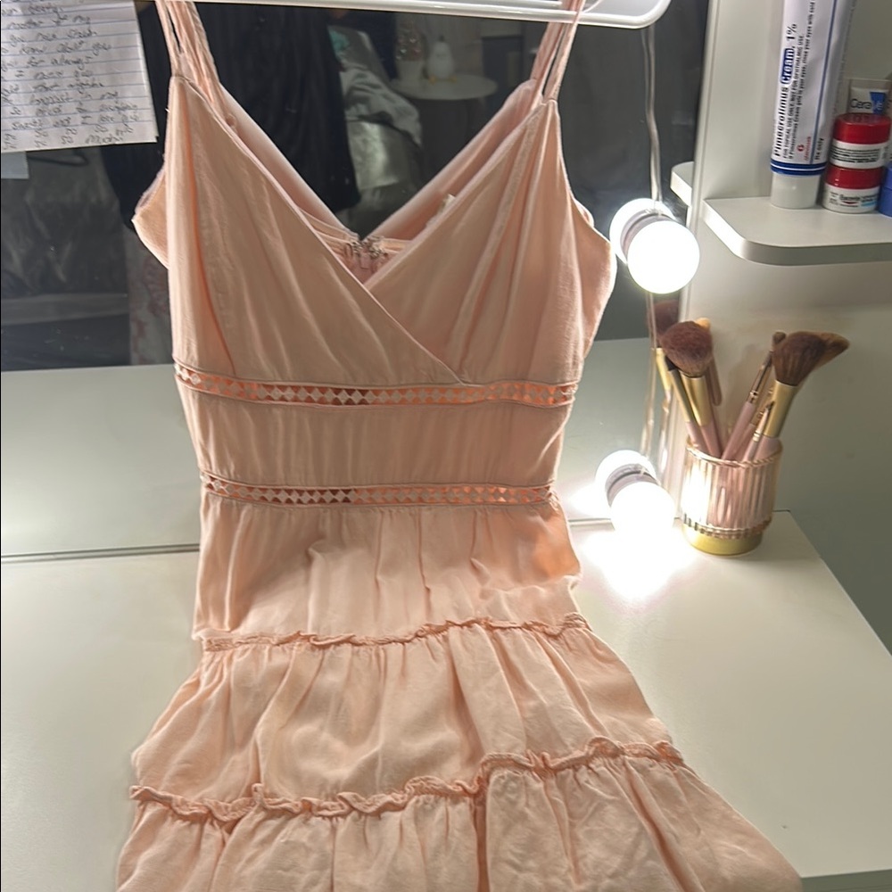 Elegant Asymmetrical Peach Dress